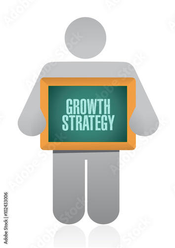 Growth Strategy holding message avatar sign