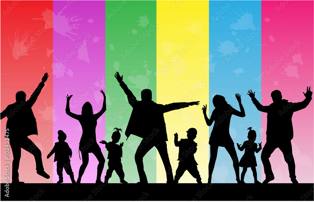 Vector silhouette of family. Vector silhouette of family.