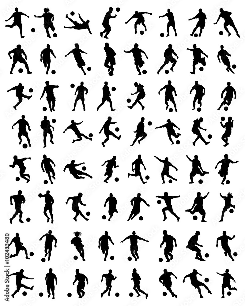 Black silhouettes of football players, vector Black silhouettes of football players, vector