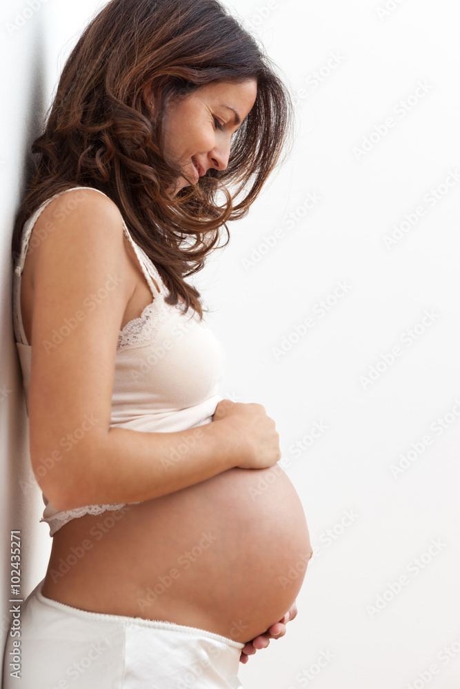 Foto Stock Profilo donna incinta