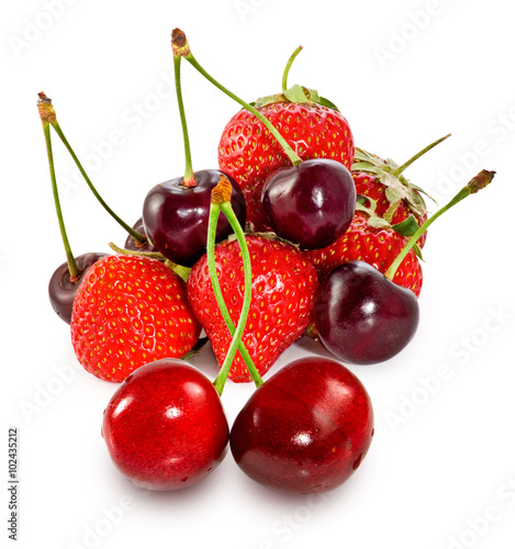 image of cherries and strawberries close up