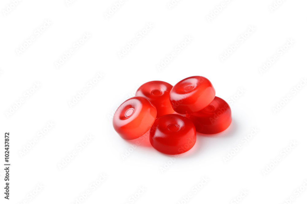 Red candies isolated on white Red candies isolated on white