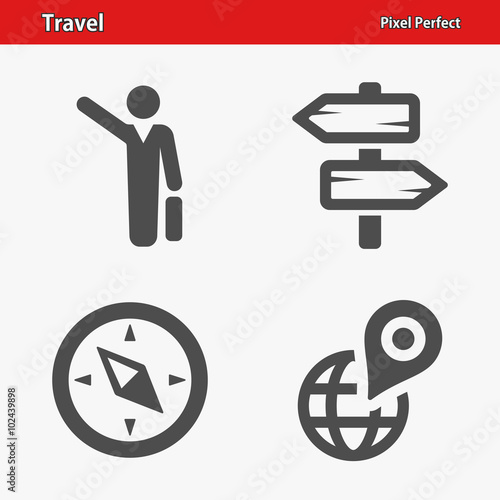 Travel Icons. Professional, pixel perfect icons optimized for both large and small resolutions. EPS 8 format.