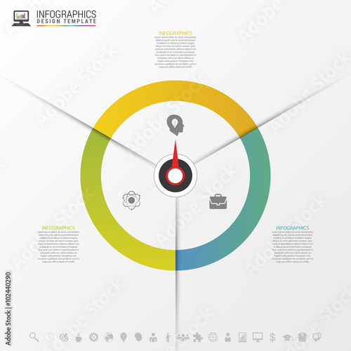 Infographics step by step with pointer. Business concept. Vector