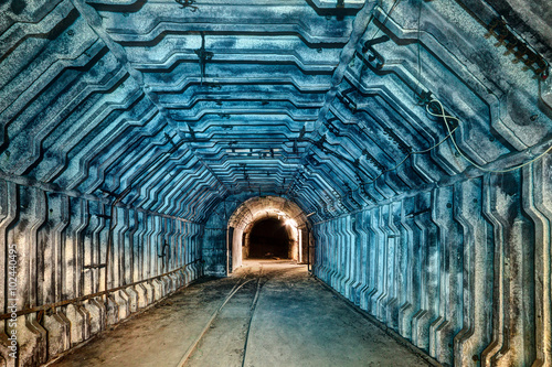 Interior of tunnel in abandoned coal mine