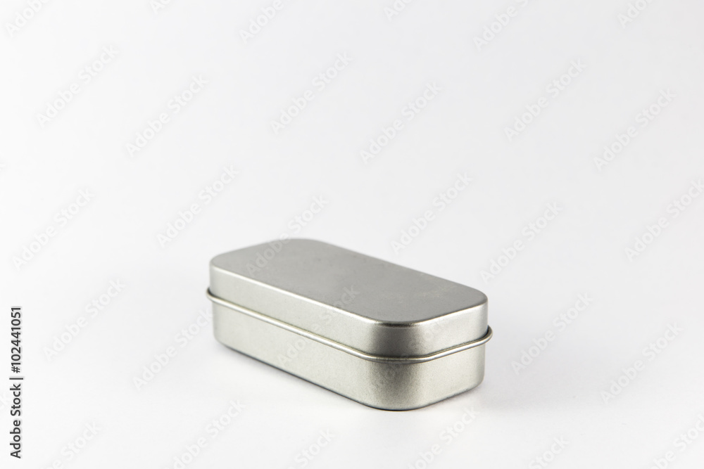 empty metal box isolated on white background empty metal box isolated on white background