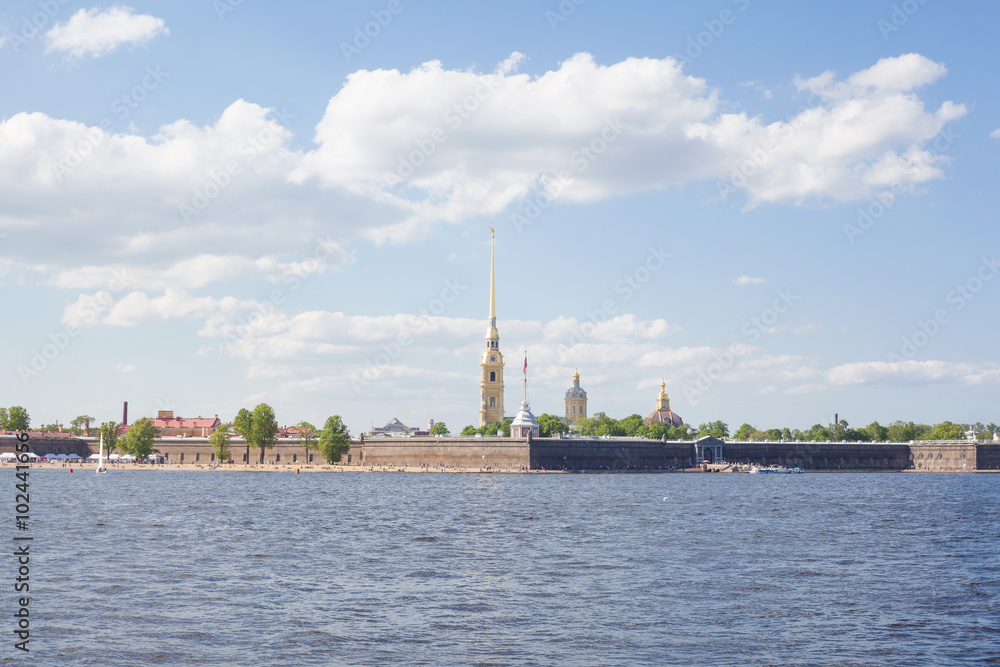 Peter and Paul Fortress and Neva river in Saint Petersburg