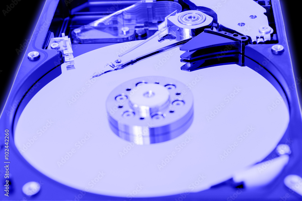 Blue light computer hard disk drive Blue light computer hard disk drive