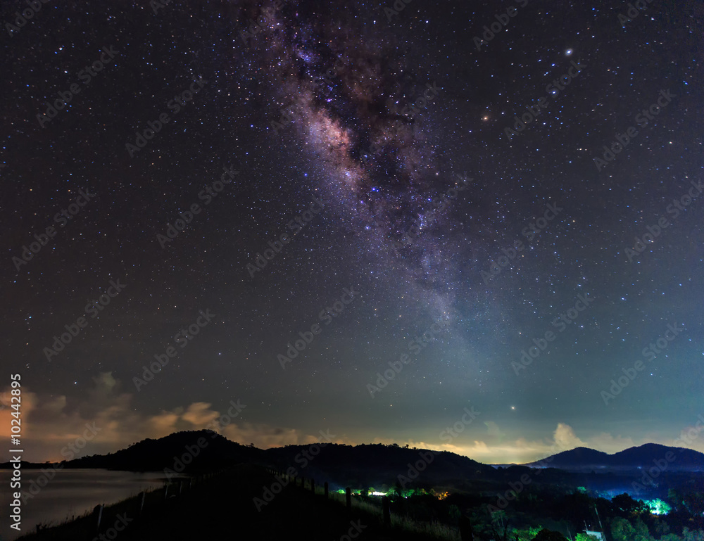 The clearly milky way fover the montain The clearly milky way fover the montain