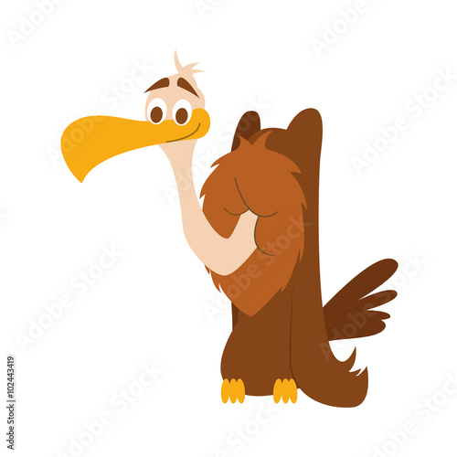 Cute cartoon vulture vector illustration