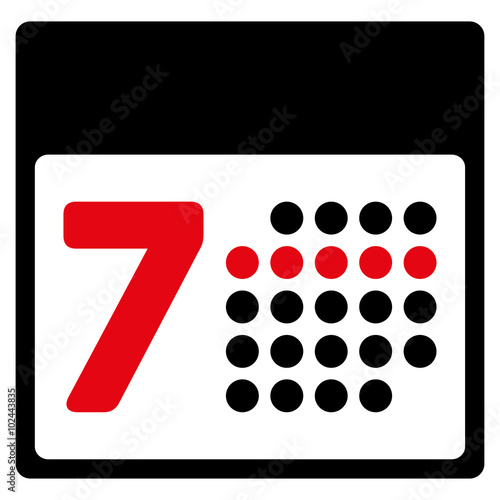 Organizer Week vector icon. Style is bicolor flat symbol, intensive red and black colors, rounded angles, white background.