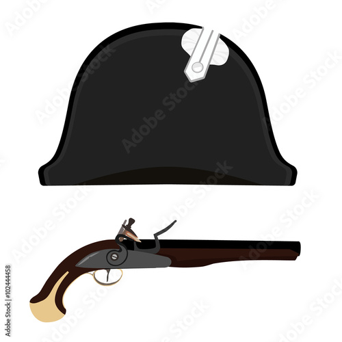 Hat and musket