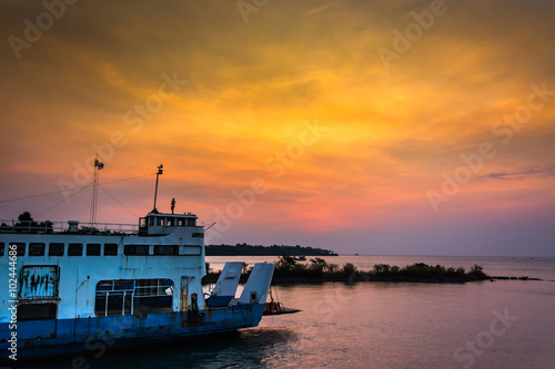 Ferryboat in twilight time