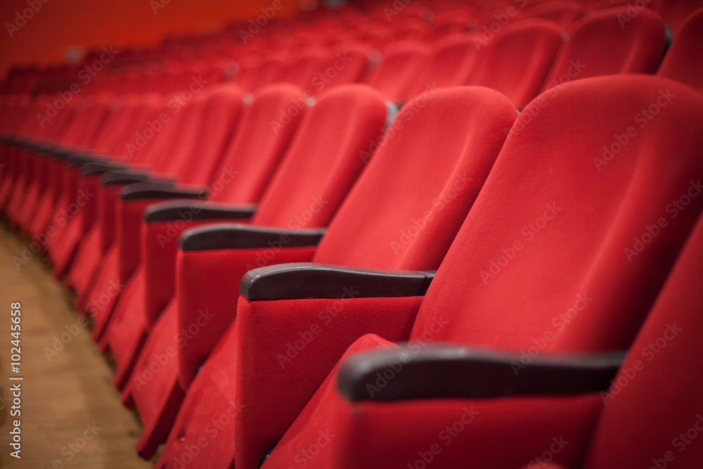 empty red cinema or theater seats empty red cinema or theater seats