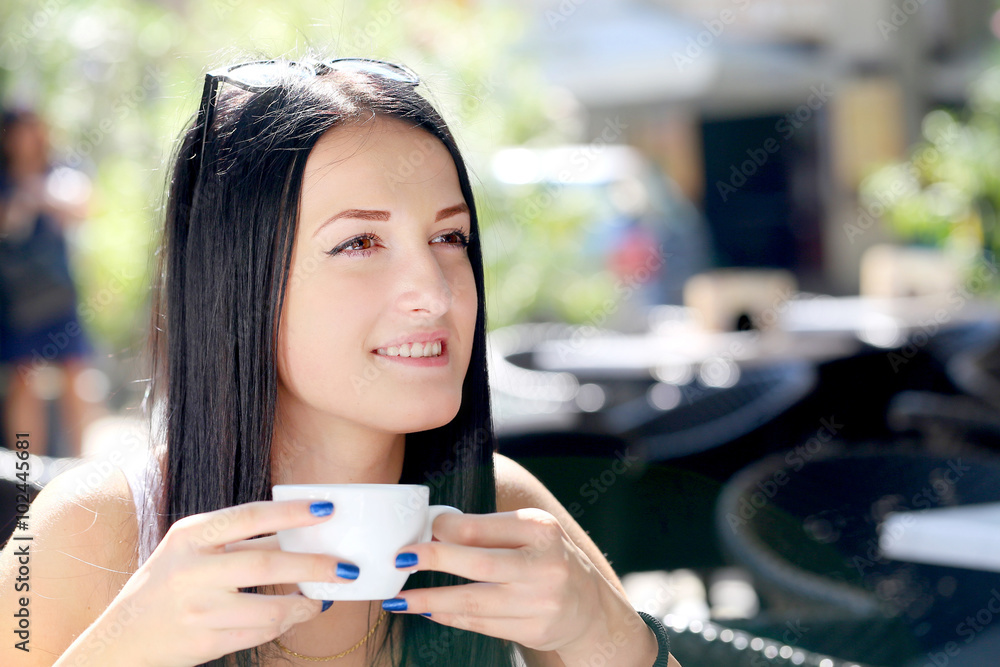 girl drinking coffee girl drinking coffee
