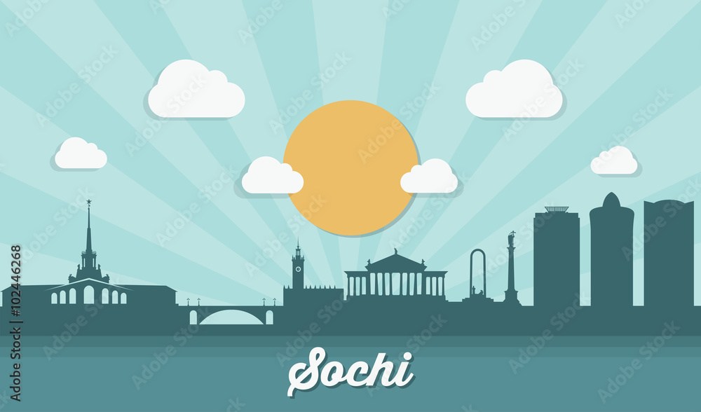 Sochi skyline - flat design