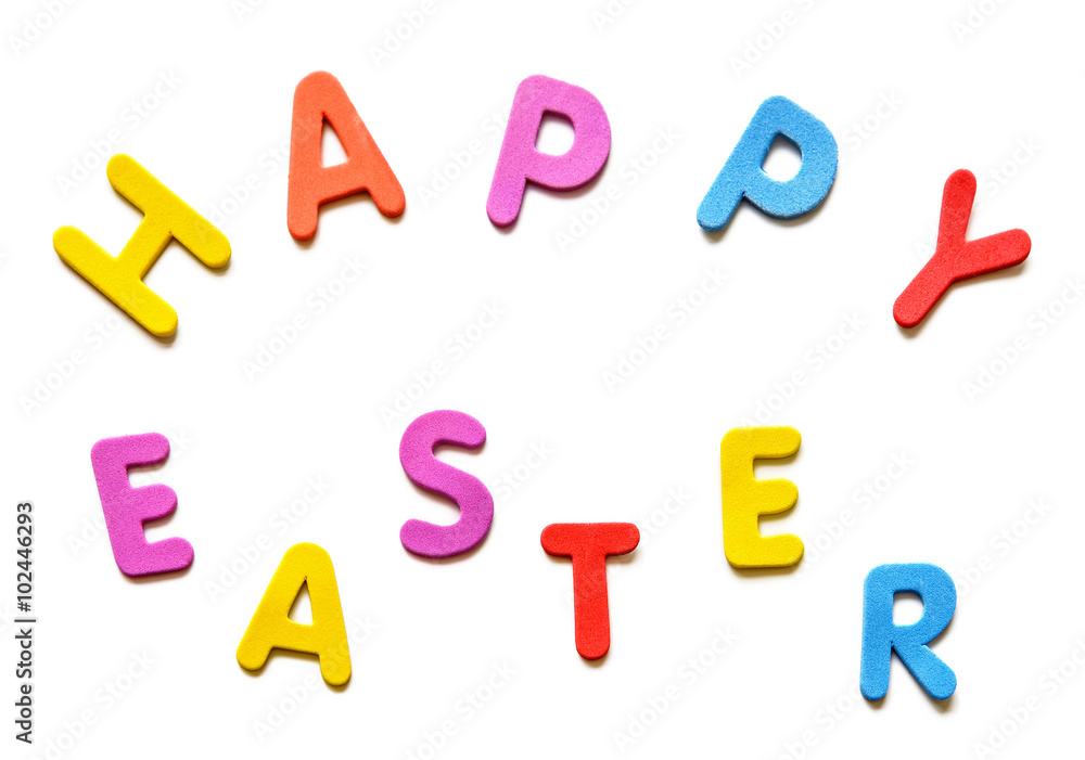 Colorful letters Happy Easter. Spring Holiday. Isolated Colorful letters Happy Easter. Spring Holiday. Isolated