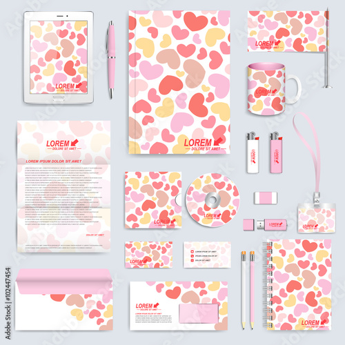 Set of vector corporate identity template. Modern business stationery mock-up.  Branding design 