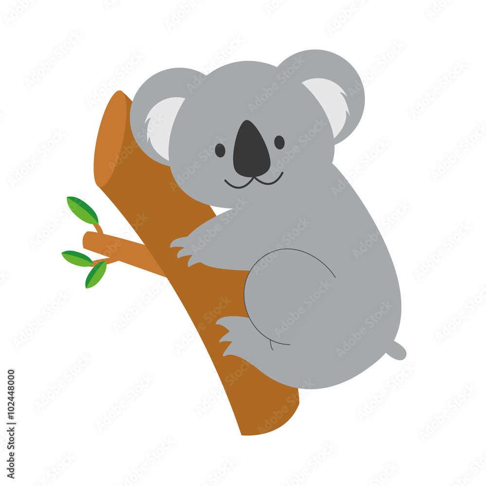 Naklejka premium Cute cartoon koala vector illustration