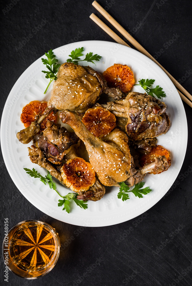 Roasted duck baked in mandarins Roasted duck baked in mandarins
