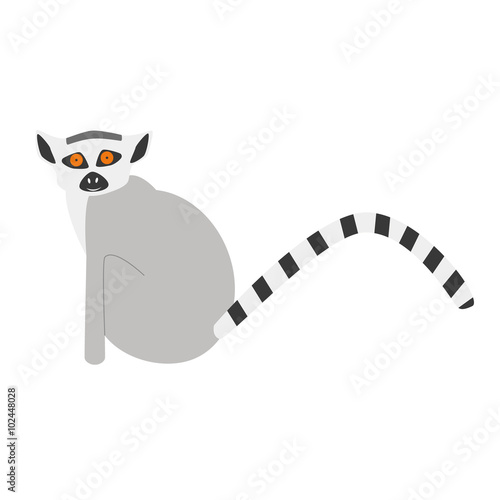 Cute cartoon lemur vector illustration