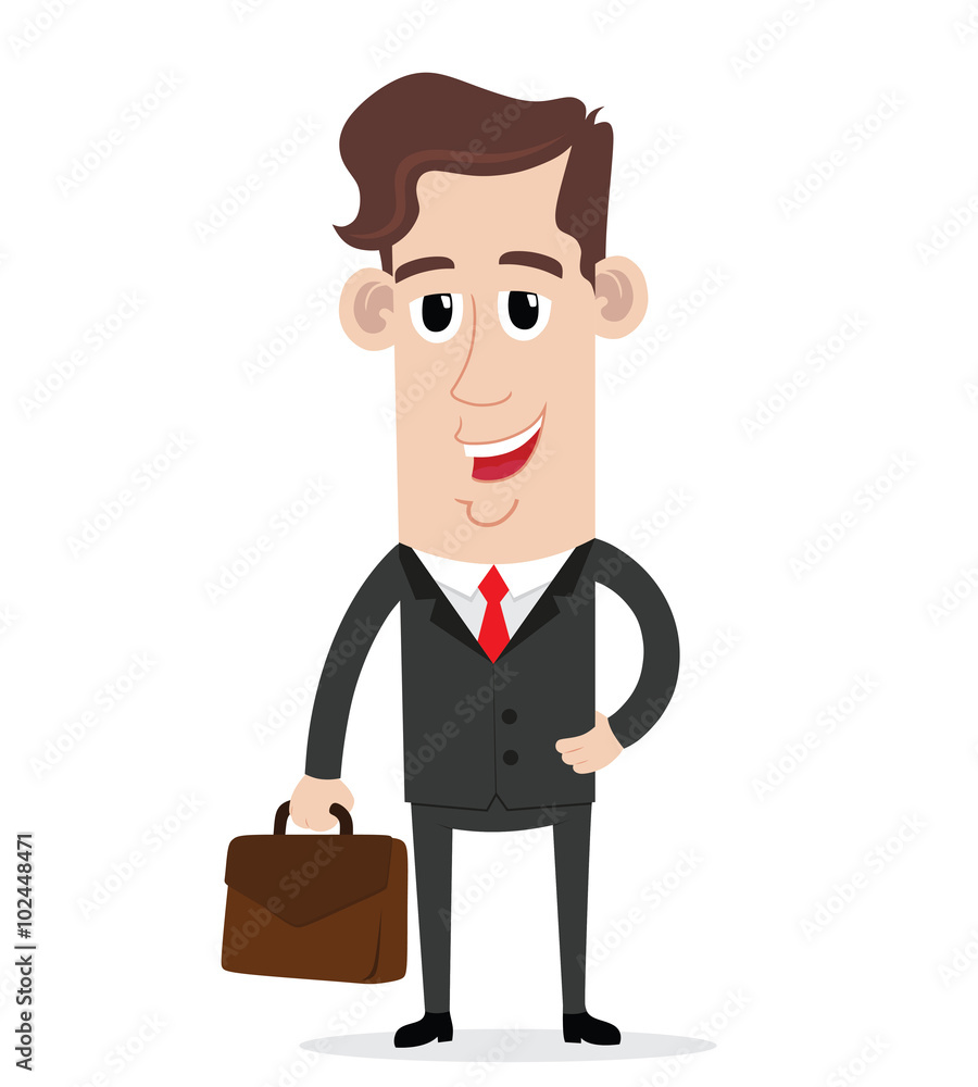 Smiling businessman holding a suitcase Smiling businessman holding a suitcase