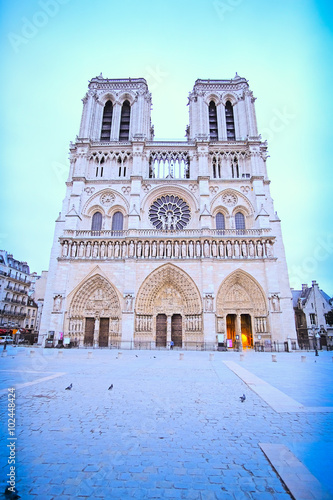 Paris, France, February 6, 2016: Notre Dame de Paris, one of the Paris simbols