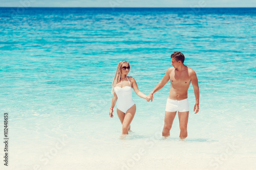 Beautiful couple on the beach of Koh Tao