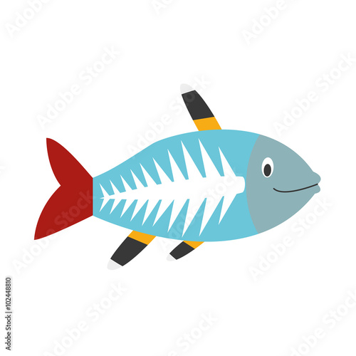 Cute cartoon x-ray fish vector illustration