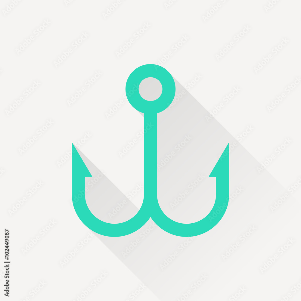 Barbed fish hook vector icon Barbed fish hook vector icon