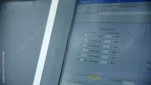 Parameters displayed on the screen, monitors of industrial machine. HD. photo