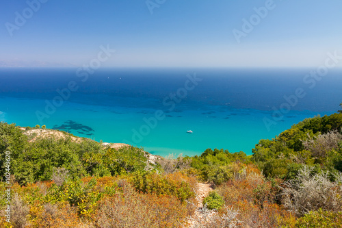Clear blue water in Zakynthos, Greece