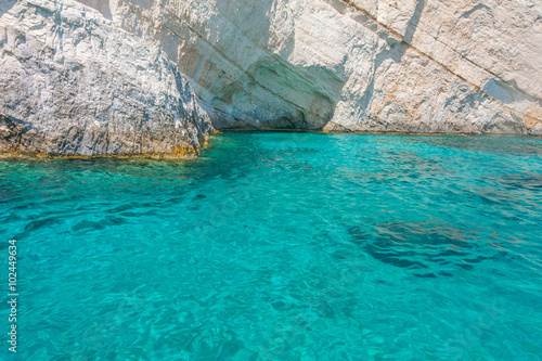 Clear blue water in Zakynthos  Greece