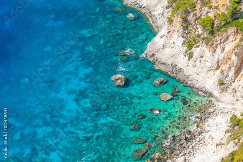 Clear blue water in Zakynthos, Greece