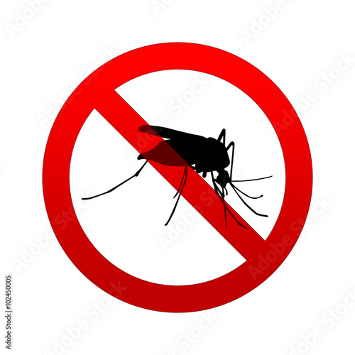 Verbotsschild Zika Mücke