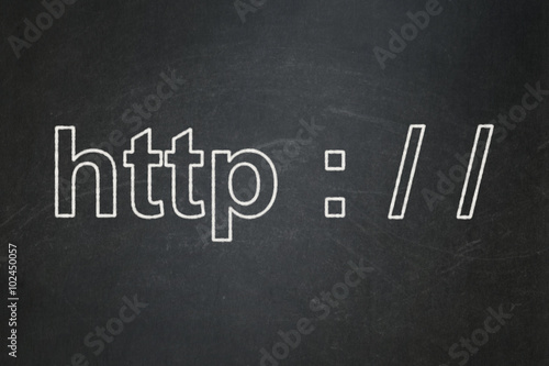 Web design concept: Http : / / on chalkboard background