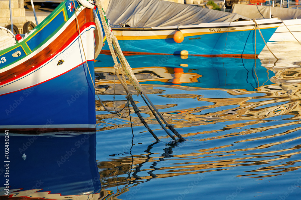 Gozo - Fishing boats in harbour