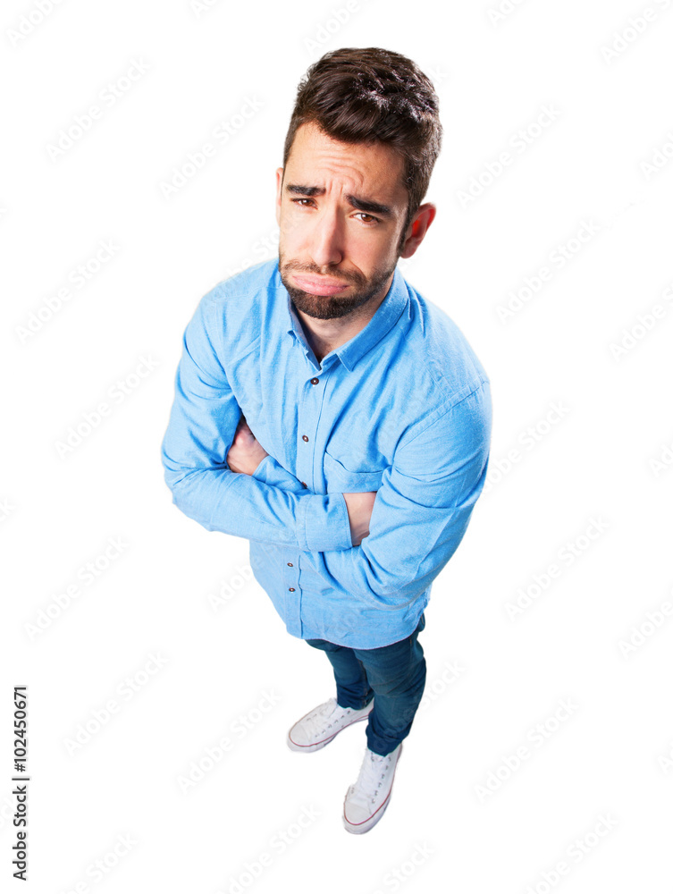 sad man on white sad man on white