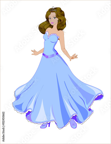 princess in blue dress