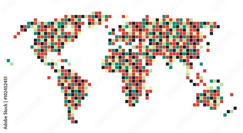 Obraz premium WorldMap-Squares 2