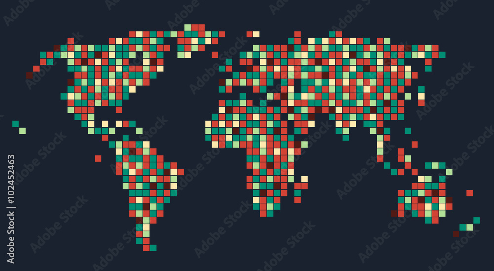Fototapeta premium WorldMap-Squares