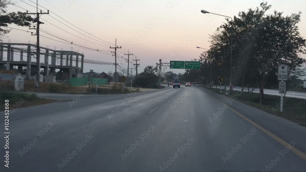 timelapse car road in the early morning timelapse car road in the early morning
