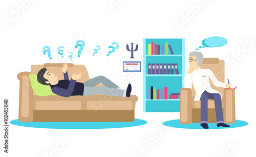 Psychologist Concept Icon Flat Isolated