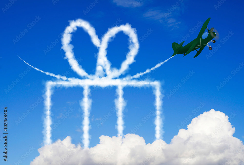 Obraz premium Gift symbol in the sky