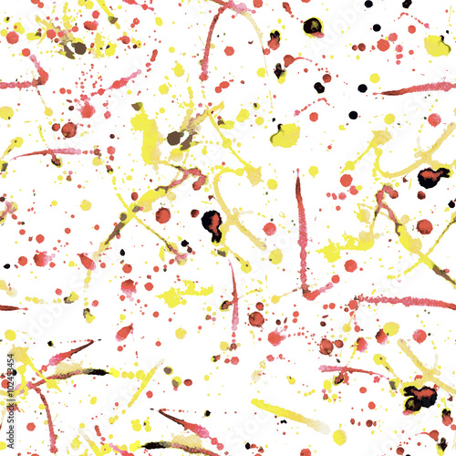 Abstract Ink Spots Seamless Vector Pattern. Handmade. Background. Trendy modernistic pattern.