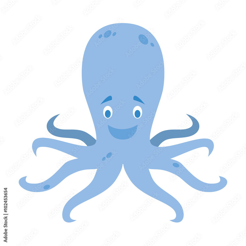 Cute cartoon octopus vector illustration Cute cartoon octopus vector illustration