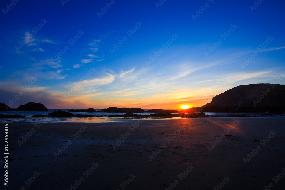 Seal Rock Beach at Sunset in Oregon