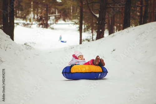 Child happy outdoors.