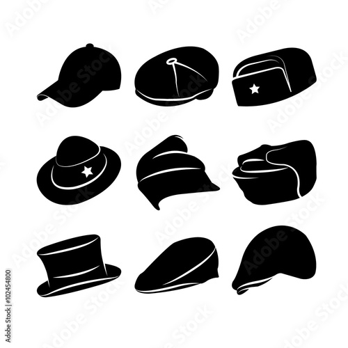 Vector Collection of Vintage Hats photo