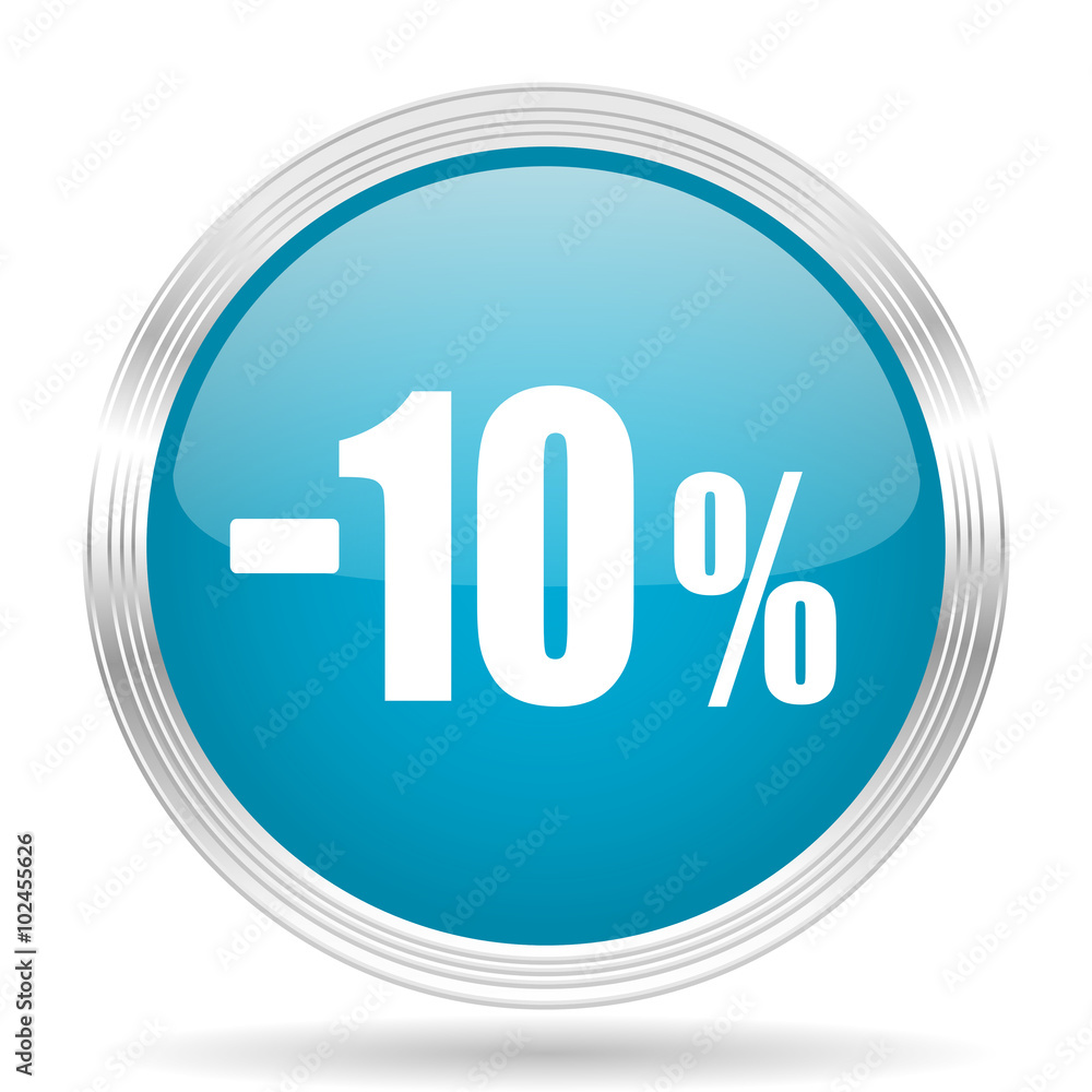 10 percent sale retail blue glossy metallic circle modern web icon on white background 10 percent sale retail blue glossy metallic circle modern web icon on white background